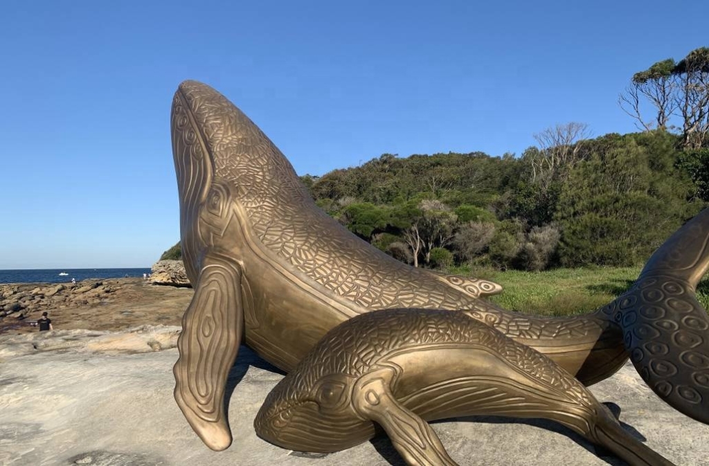 whale bronze sculptures