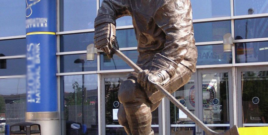 Ice hockey sculpture