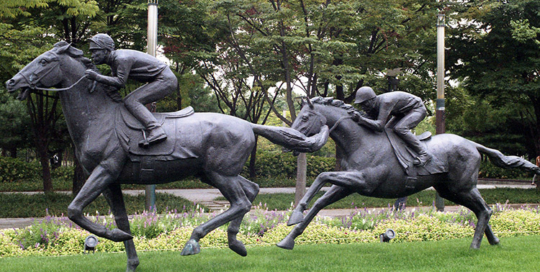 Garden Sculptures of Racing Horse