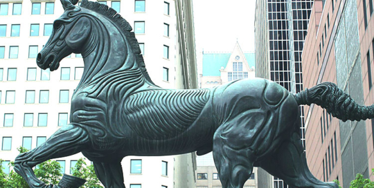 garden statue of horse sculpture