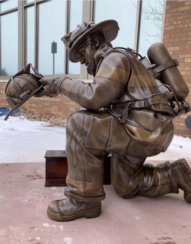 Bronze Fireman Statue (2)