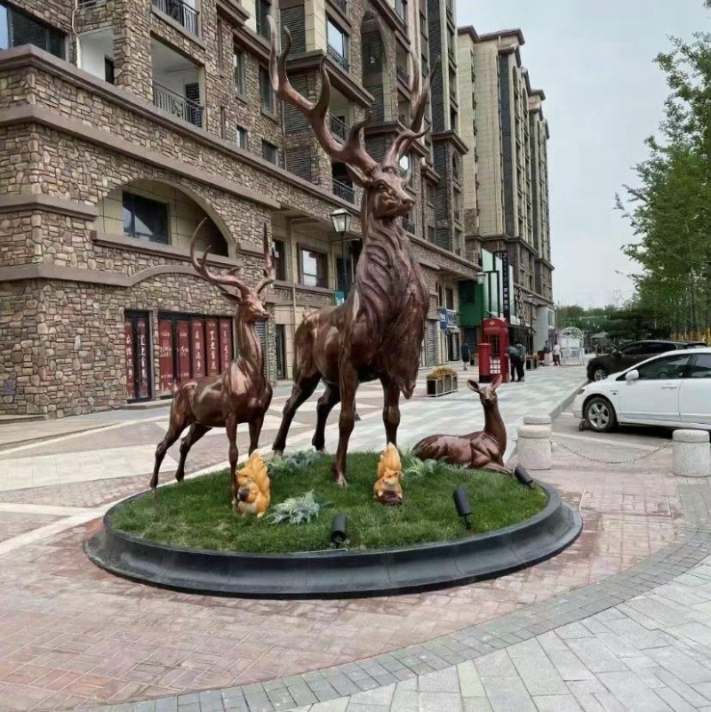 bronze reindeer statues