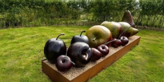 life-size fruit sculpture
