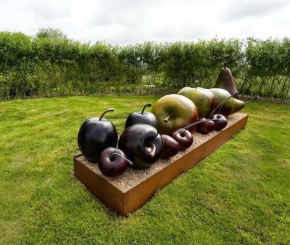 life-size fruit sculpture