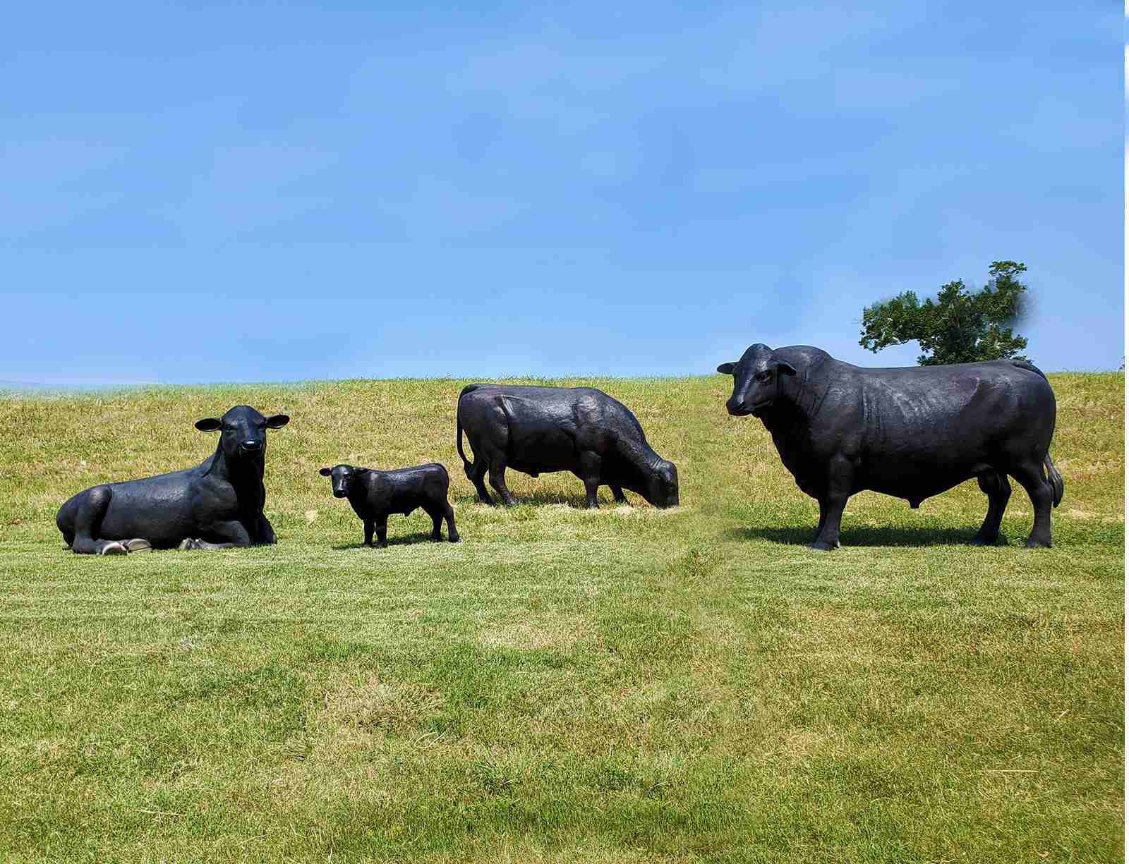 large yard statues of bull