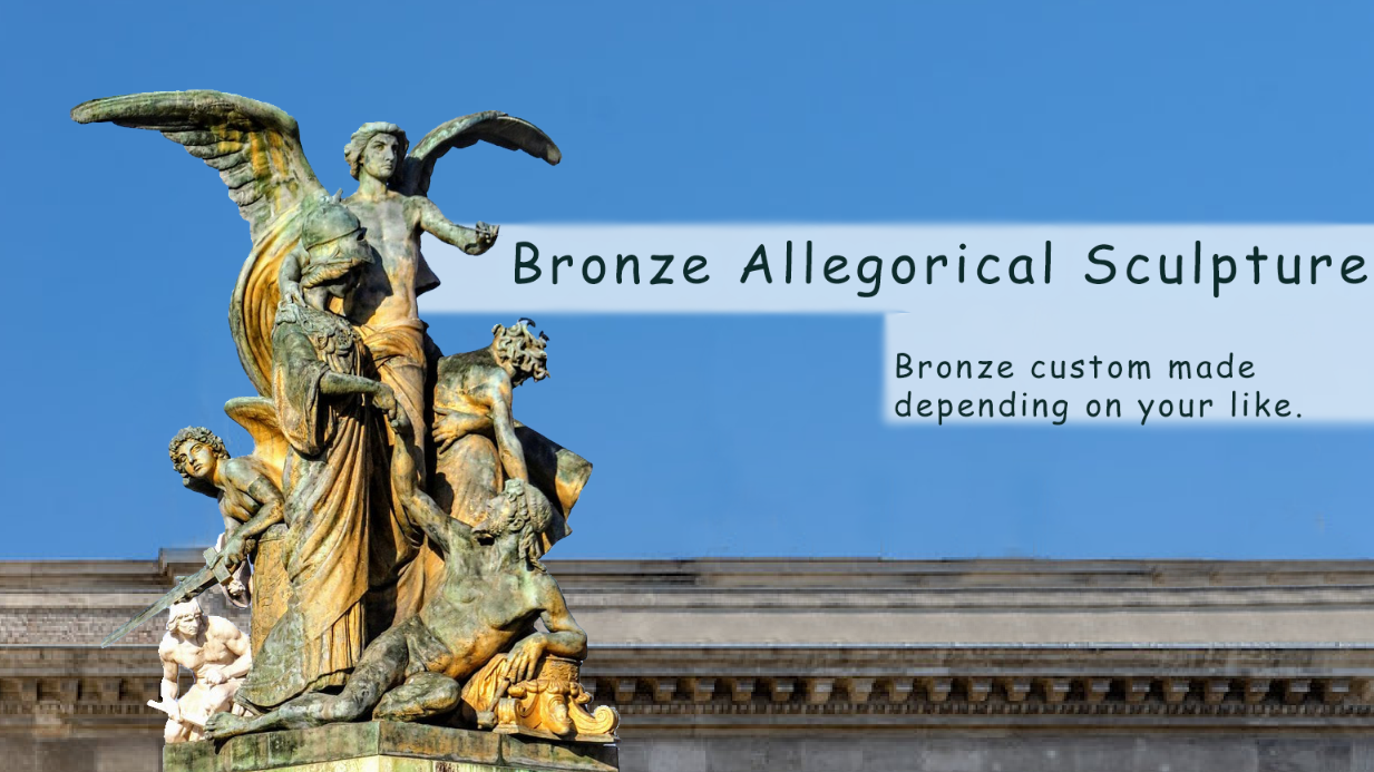 Bronze allegorical sculpture