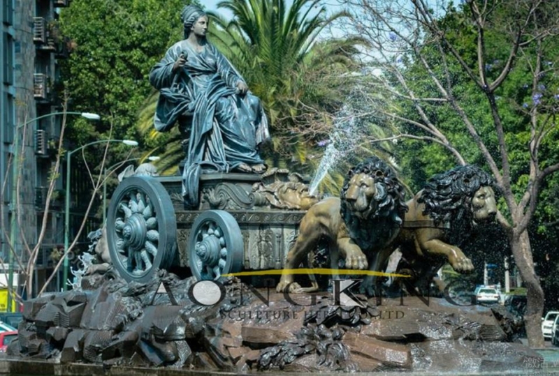 The brass Greek goddess Cibeles with sculpture (2)