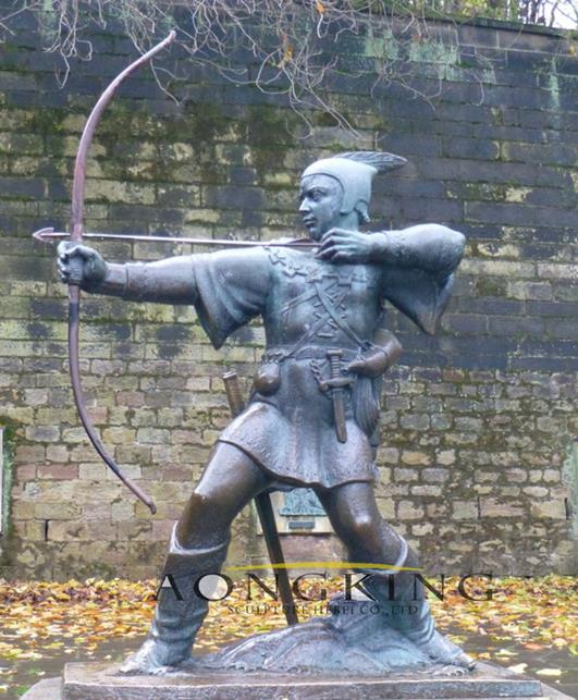 archer and swordsman bronze Robin Hood sculpture
