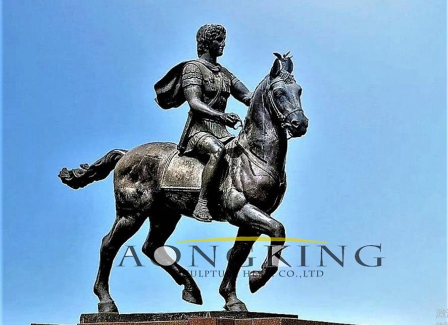 bronze Alexander The Great on Horse statue