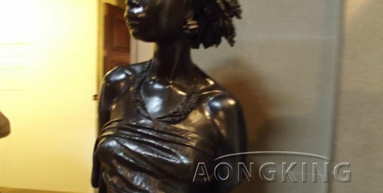 African woman bronze bust