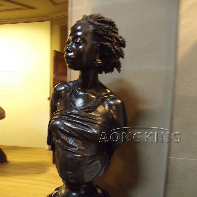 African woman bronze bust