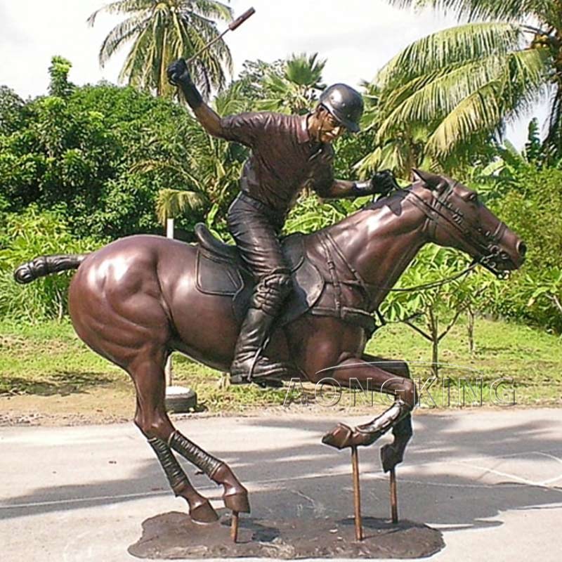 Bronze Polo Player Statue