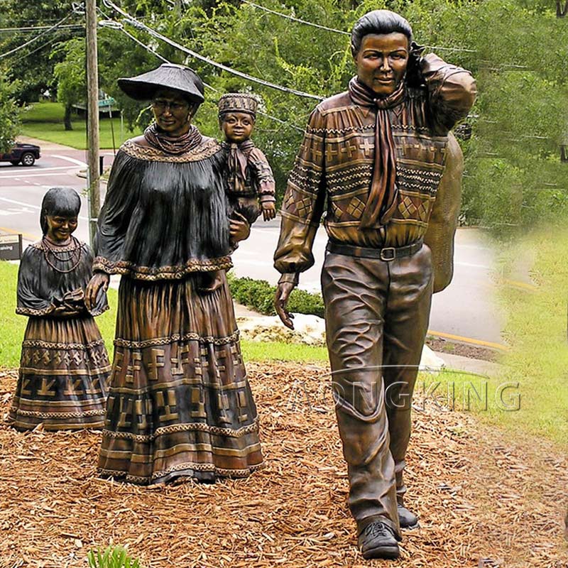 Bronze Sculpture of Miccosukee family called movie on