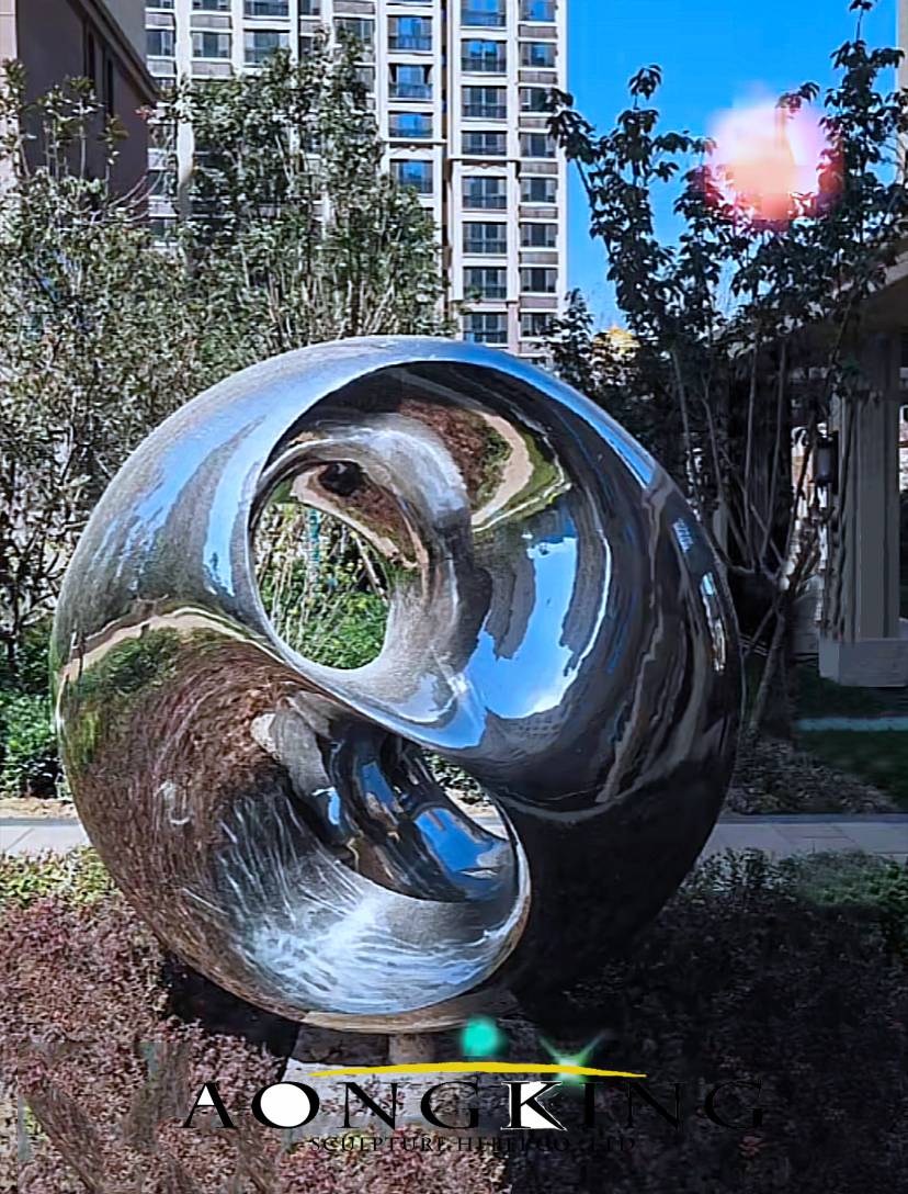 stainless steel circular sculpture