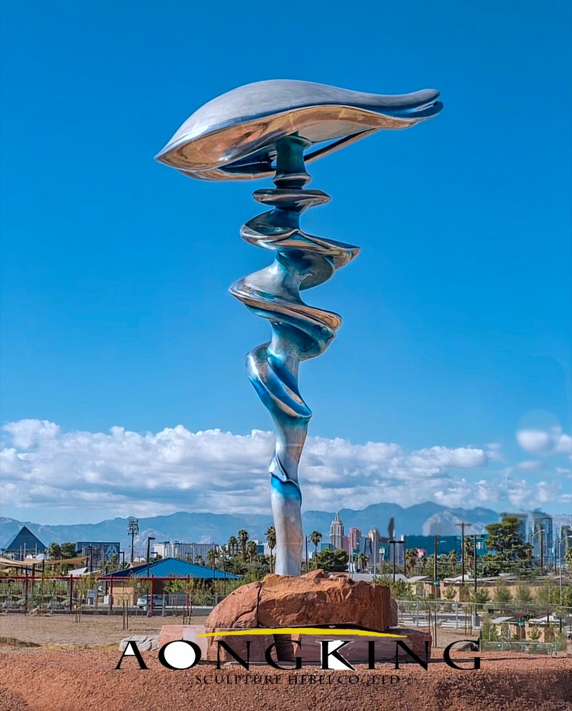 stainless steel jellyfish outdoor sculpture