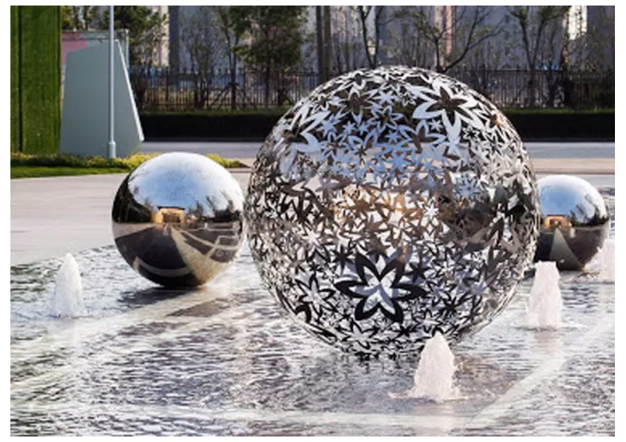 Stainless Steel Ball Water Fountain Sculpture
