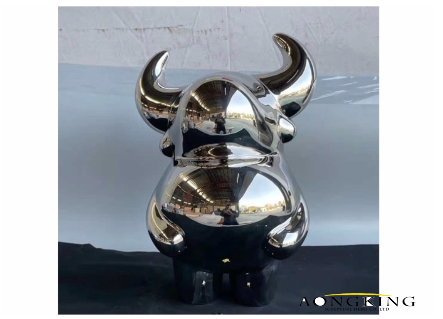 Stainless Steel Ox Sculpture 2
