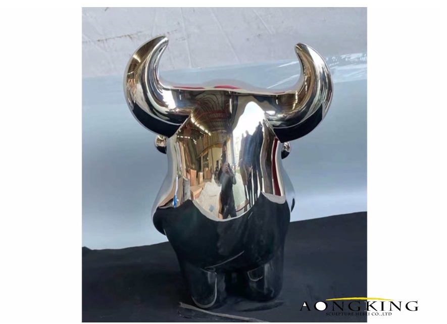 Stainless Steel Ox Sculpture 3