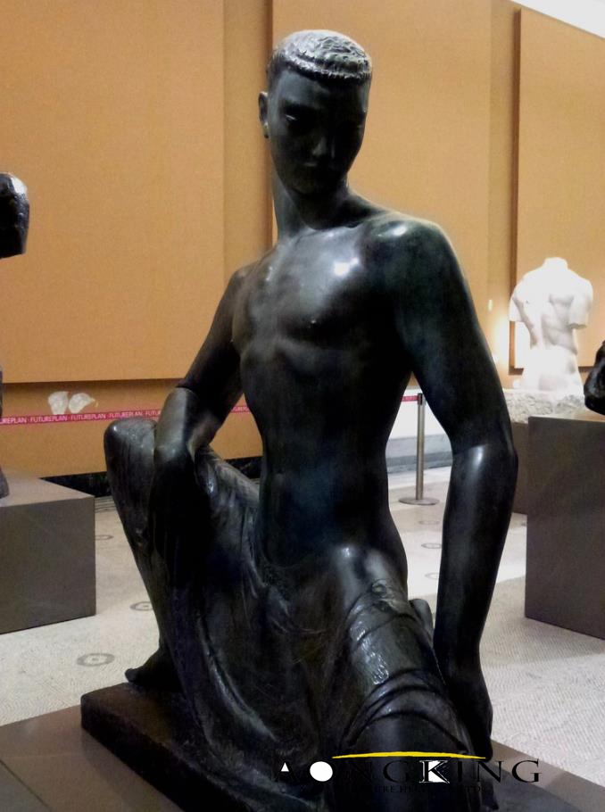 bronze sculpture of Crouching Youth for sale