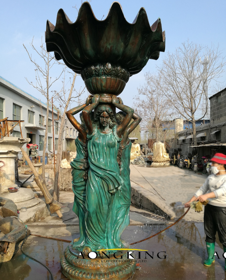 Aonkging finished women water fountain sculpture