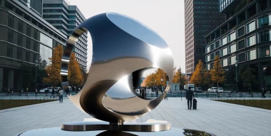 hollow metal sphere sculpture