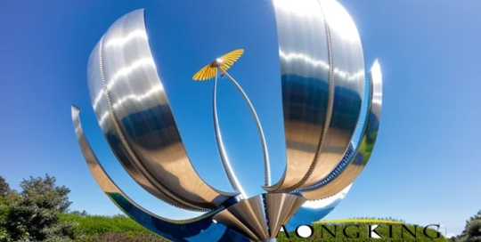 large metal flower sculpture