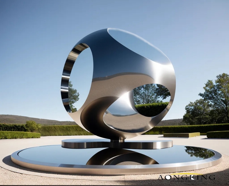 outdoor hollow metal sphere sculpture