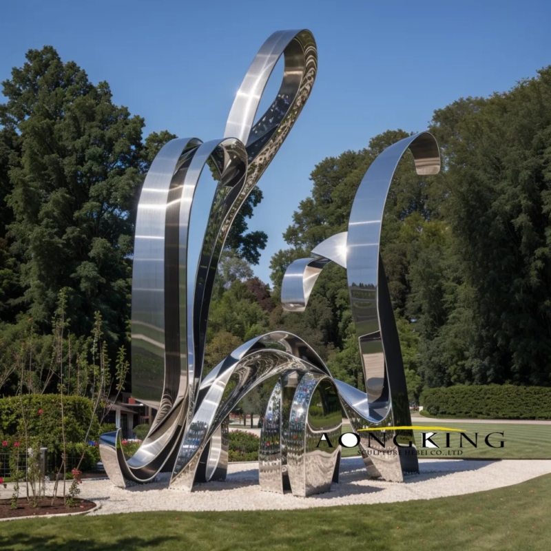 steel ribbon sculpture