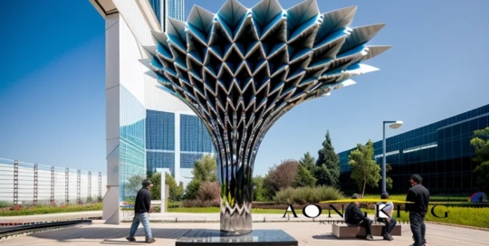 steel sunshade shelter sculpture