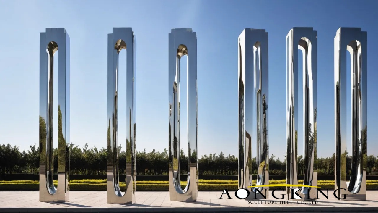stainless steel 'Wheel of Time' segmented sculpture