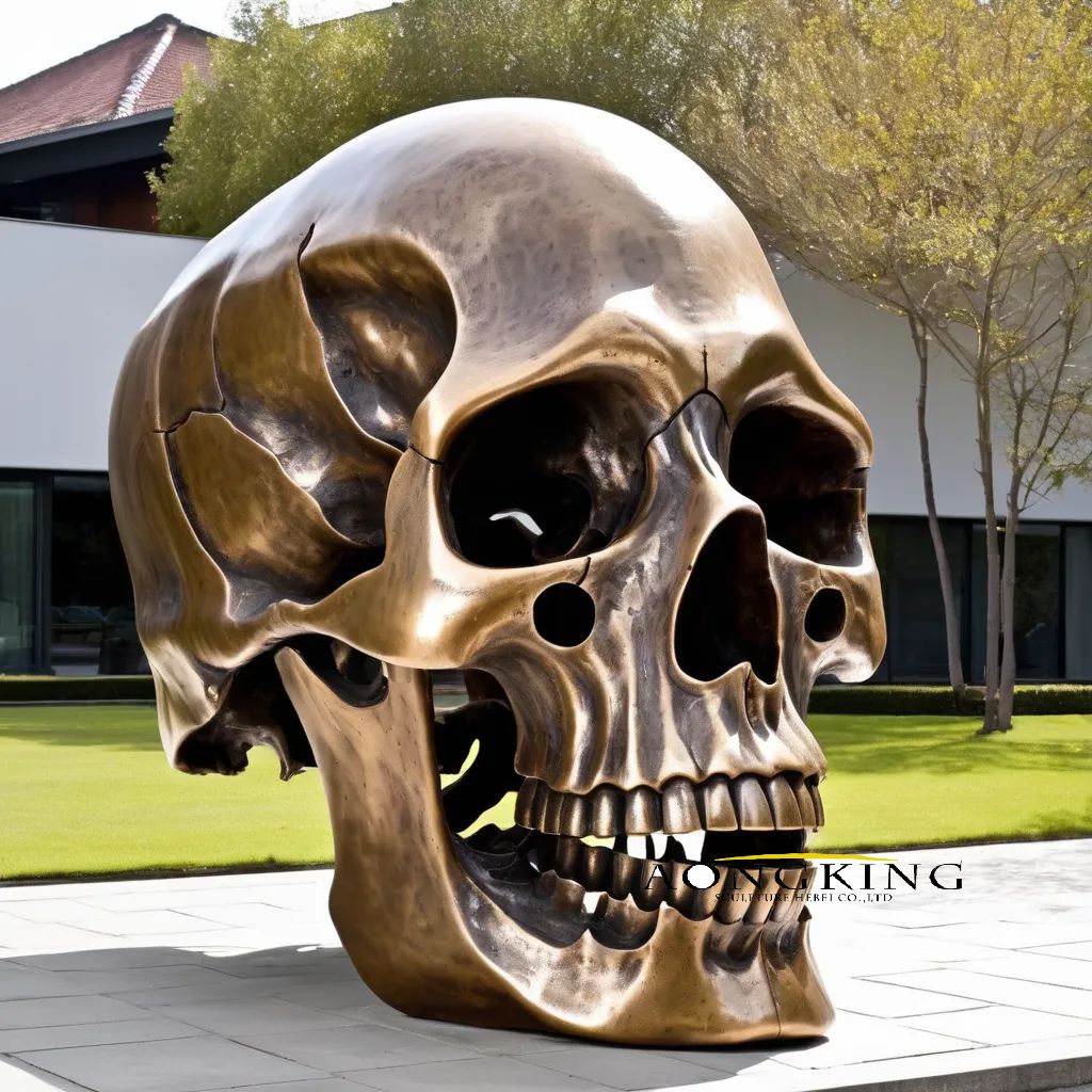 bronze skull sculpture
