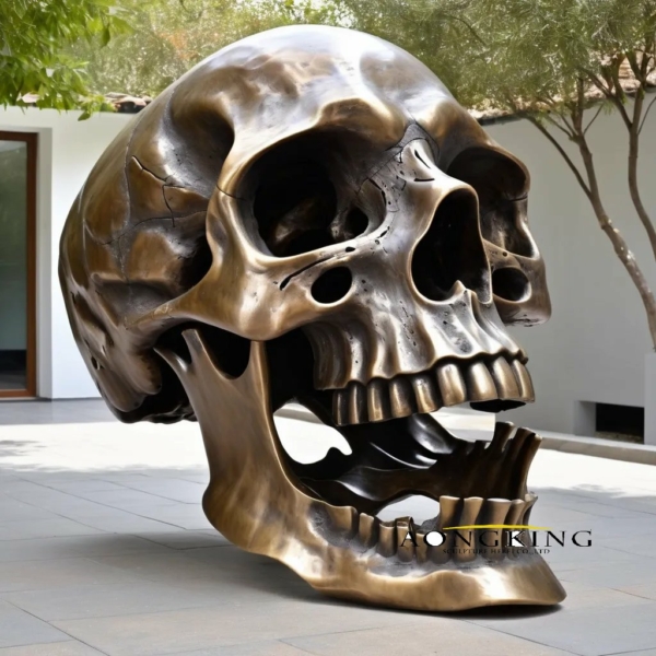 bronze skull statue